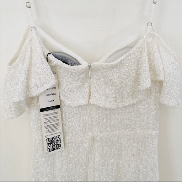 Dalia Macphee BEAUTIFUL sequin stretch flare hem midi dress NWT - Picture 8 of 16
